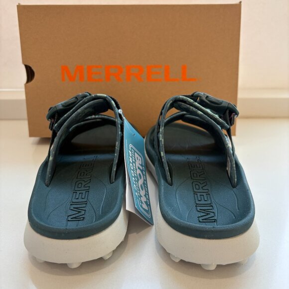 Merrell Hut Ultra Wrap Sandals Slides Slip-On Vegan Green/Blue Size 7 NEW - Picture 4 of 7